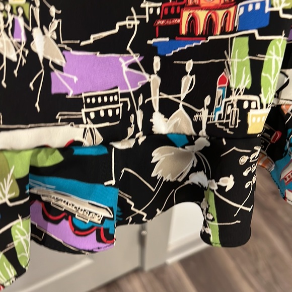 Intriguing Threads: Travel Patterned Skirt w/ Ruffle - Picture 3 of 4